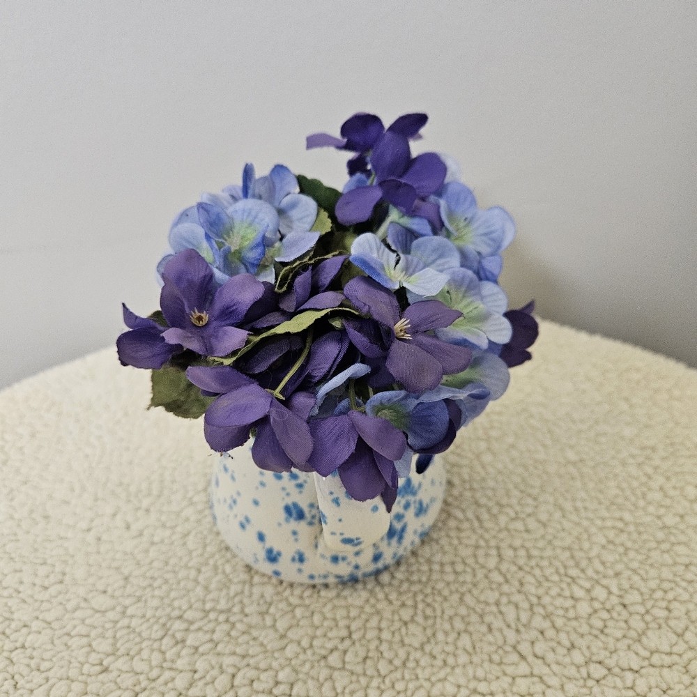 Blue and Purple Floral Ceramic Vase - Picture 8 of 16
